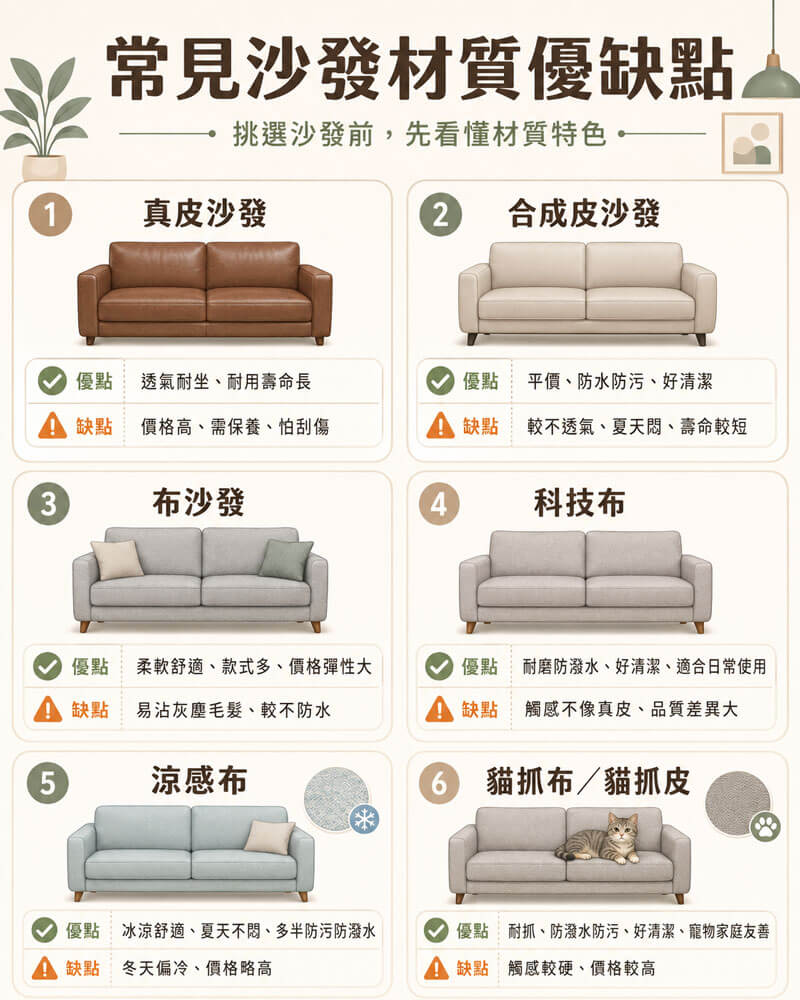 沙發材質怎麼選_常見的沙發材質優缺點